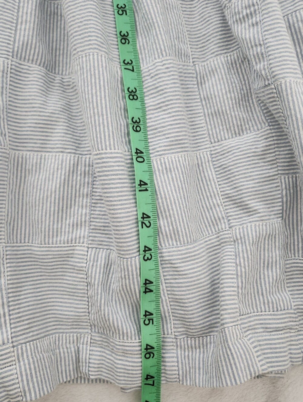 MADEWELL Seersucker Patchwork Tiered Midi Cotton Dress Sz 8 Cottagecore Coastal - Picture 14 of 15